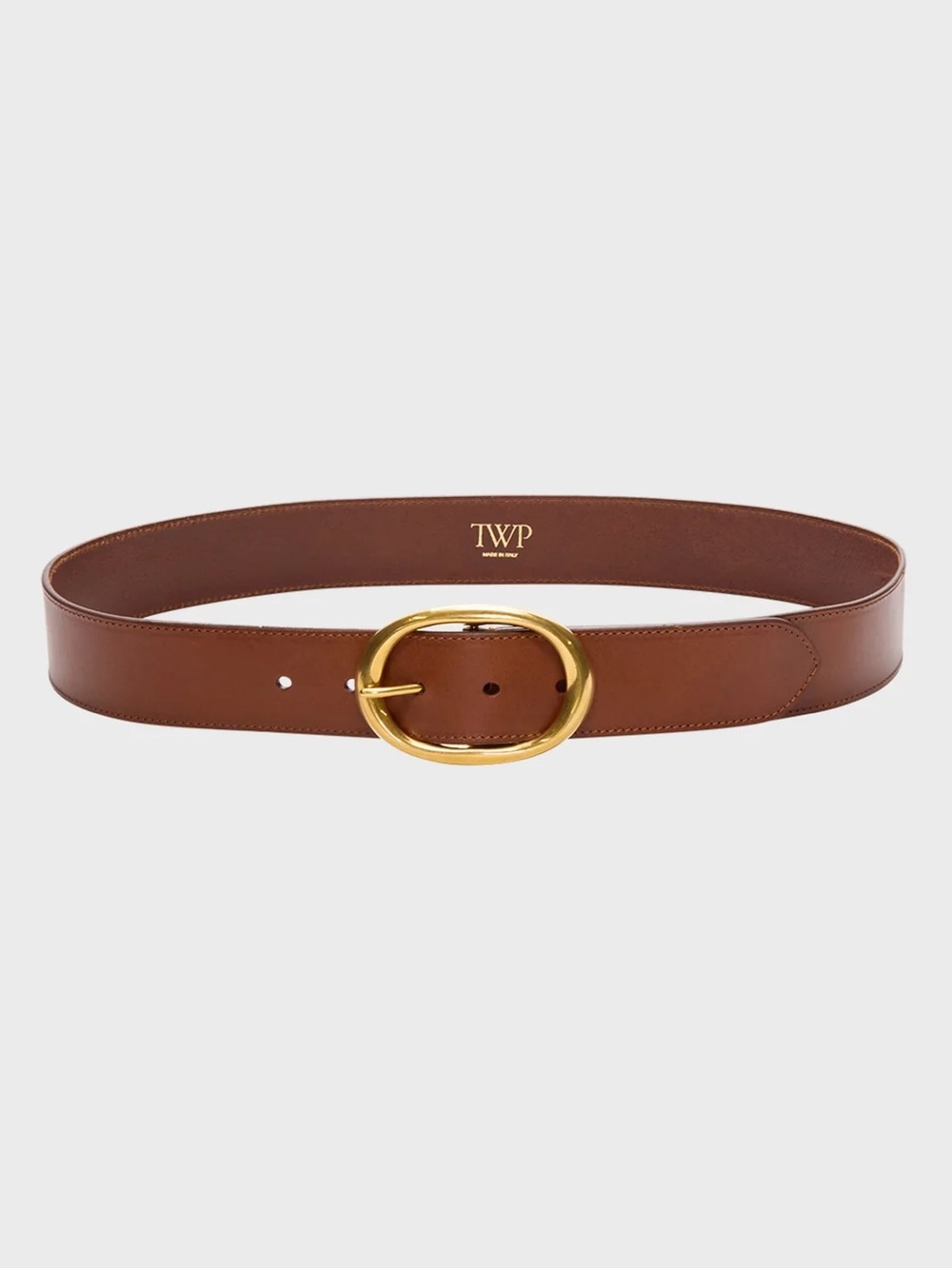 NWT TWP WIDE BELT COLOR COGNAC IN VACHETTA LEATHER SIZES 85-90
